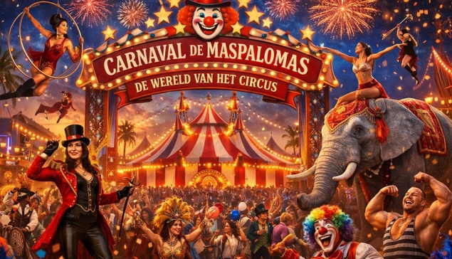 Maspalomas bereidt zich onder de betovering van “De Wereld van het Circus” voor op de grote start van zijn carnaval